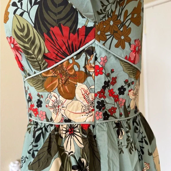 Farm Rio Blue Beauty Bouquet Mini Dress XS NWT - Picture 5 of 12